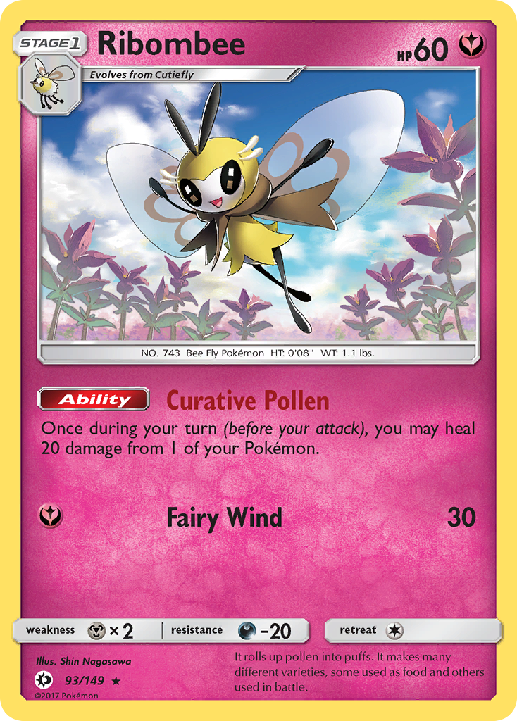 Ribombee - Sun & Moon - #93 - Pokemon TCG card