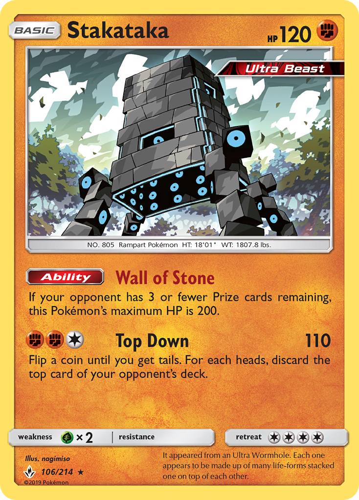 Stakataka - Unbroken Bonds - #106 - Pokemon TCG card