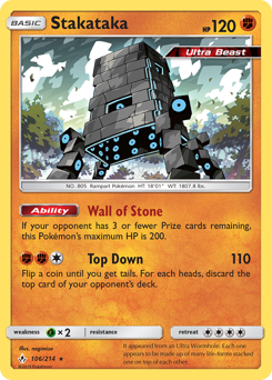 Stakataka #106 Stakataka - Unbroken Bonds - #106 - Pokemon TCG card