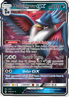 Honchkrow-GX - Unbroken Bonds - #109 - Pokemon TCG card