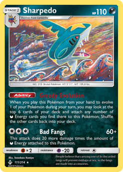 Sharpedo #111 Sharpedo - Unbroken Bonds - #111 - Pokemon TCG card