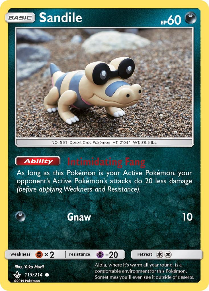 Sandile - Unbroken Bonds - #113 - Pokemon TCG card