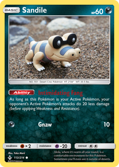 Sandile #113 Sandile - Unbroken Bonds - #113 - Pokemon TCG card