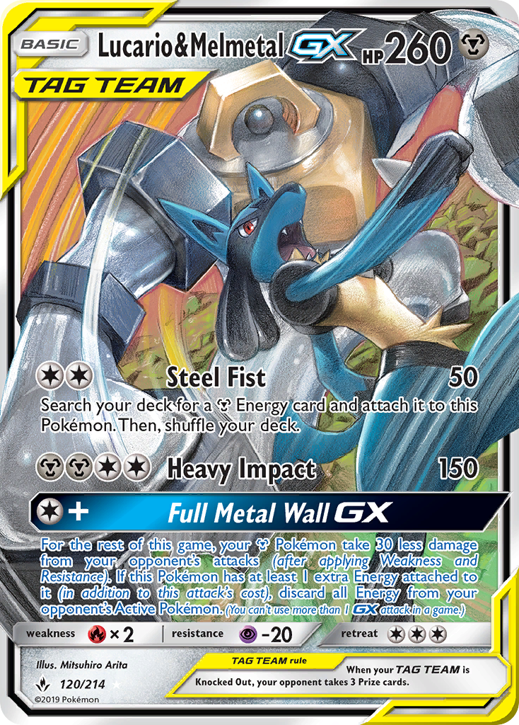 Lucario & Melmetal-GX - Unbroken Bonds - #120 - Pokemon TCG card