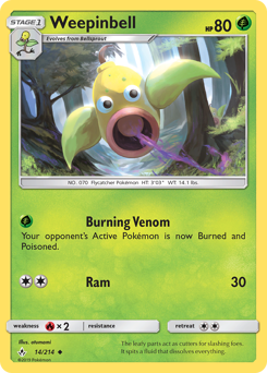 Weepinbell - Unbroken Bonds - #14 - Pokemon TCG card