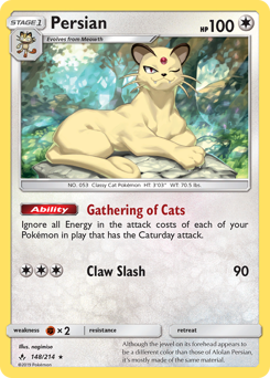 Persian #148 Persian - Unbroken Bonds - #148 - Pokemon TCG card