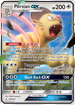 Persian-GX #149 Persian-GX - Unbroken Bonds - #149 - Pokemon TCG card