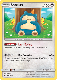 Snorlax - Unbroken Bonds - #158 - Pokemon TCG card