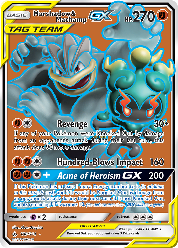 Marshadow & Machamp-GX - Unbroken Bonds - #198 - Pokemon TCG card
