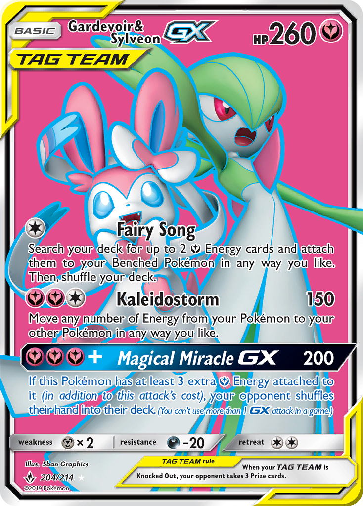 Gardevoir & Sylveon-GX - Unbroken Bonds - #204 - Pokemon TCG card