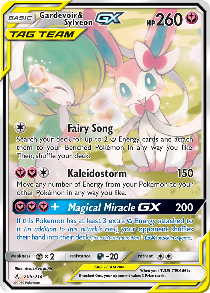 Gardevoir & Sylveon-GX - Unbroken Bonds - #205 - Pokemon TCG card
