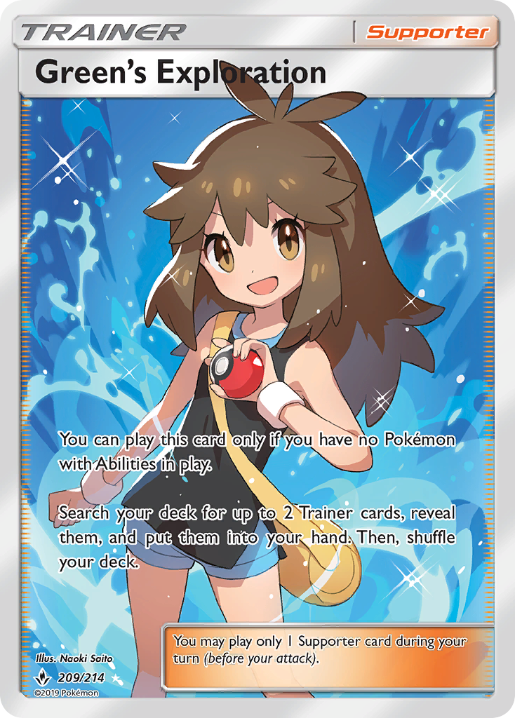 Green's Exploration - Unbroken Bonds - #209 - Pokemon TCG card