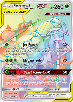 Pheromosa & Buzzwole-GX #215 Pheromosa & Buzzwole-GX - Unbroken Bonds - #215 - Pokemon TCG card