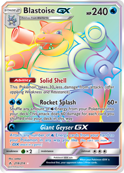 Blastoise-GX #218 Blastoise-GX - Unbroken Bonds - #218 - Pokemon TCG card