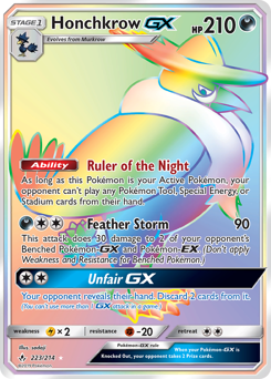 Honchkrow-GX - Unbroken Bonds - #223 - Pokemon TCG card