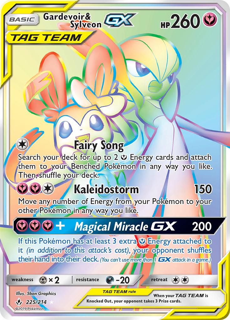 Gardevoir & Sylveon-GX - Unbroken Bonds - #225 - Pokemon TCG card