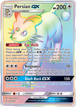 Persian-GX #227 Persian-GX - Unbroken Bonds - #227 - Pokemon TCG card