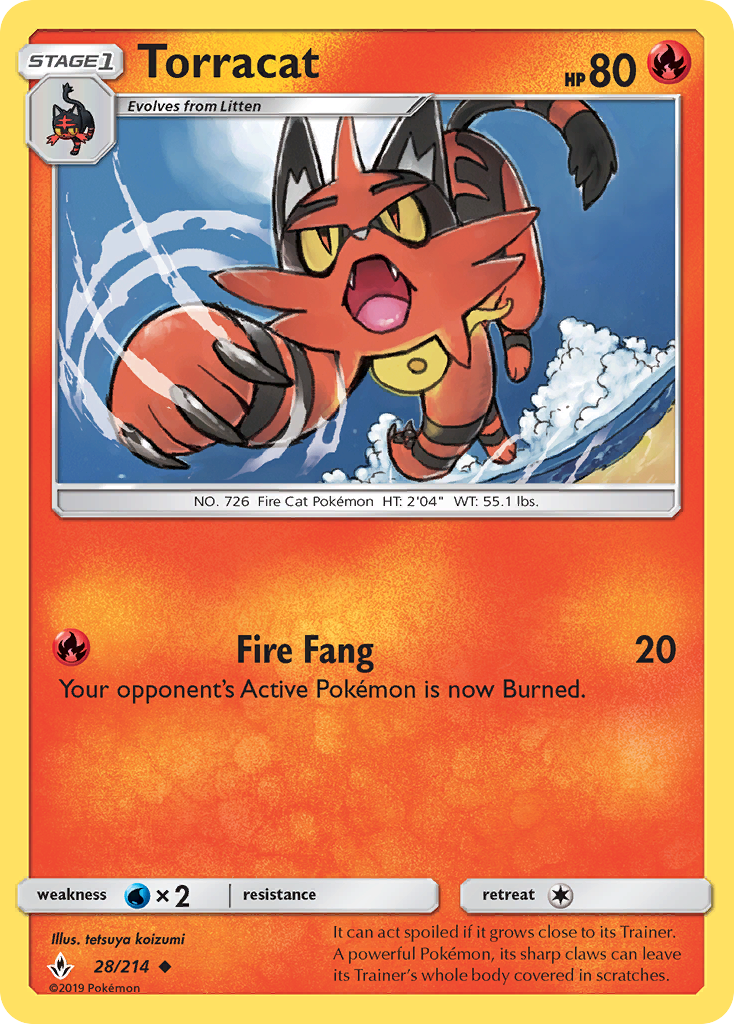 Torracat - Unbroken Bonds - #28 - Pokemon TCG card