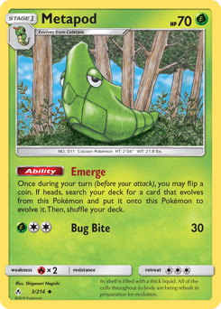 Metapod #3 Metapod - Unbroken Bonds - #3 - Pokemon TCG card