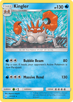 Kingler #47 Kingler - Unbroken Bonds - #47 - Pokemon TCG card