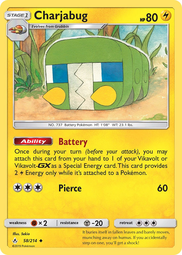 Charjabug - Unbroken Bonds - #58 - Pokemon TCG card