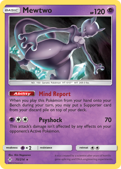 Mewtwo #75 Mewtwo - Unbroken Bonds - #75 - Pokemon TCG card
