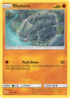 Rhyhorn #92 Rhyhorn - Unbroken Bonds - #92 - Pokemon TCG card