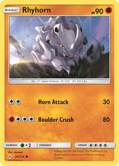 Rhyhorn #93 Rhyhorn - Unbroken Bonds - #93 - Pokemon TCG card