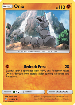Onix - Unified Minds - #103 - Pokemon TCG card