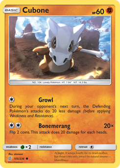 Cubone - Unified Minds - #105 - Pokemon TCG card