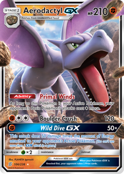 Aerodactyl-GX - Unified Minds - #106 - Pokemon TCG card