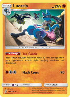 Lucario #117 Lucario - Unified Minds - #117 - Pokemon TCG card
