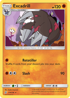 Excadrill #119 Excadrill - Unified Minds - #119 - Pokemon TCG card