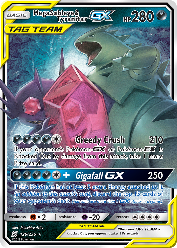 Mega Sableye & Tyranitar-GX - Unified Minds - #126 - Pokemon TCG card