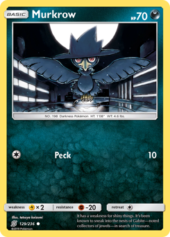 Murkrow #129 Murkrow - Unified Minds - #129 - Pokemon TCG card