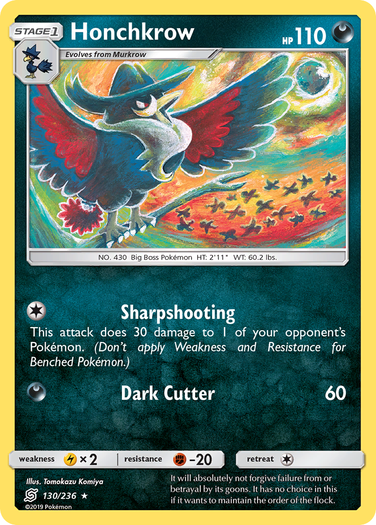 Honchkrow - Unified Minds - #130 - Pokemon TCG card