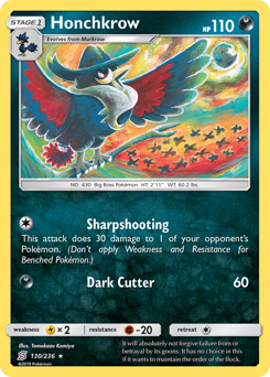 Honchkrow - Unified Minds - #130 - Pokemon TCG card