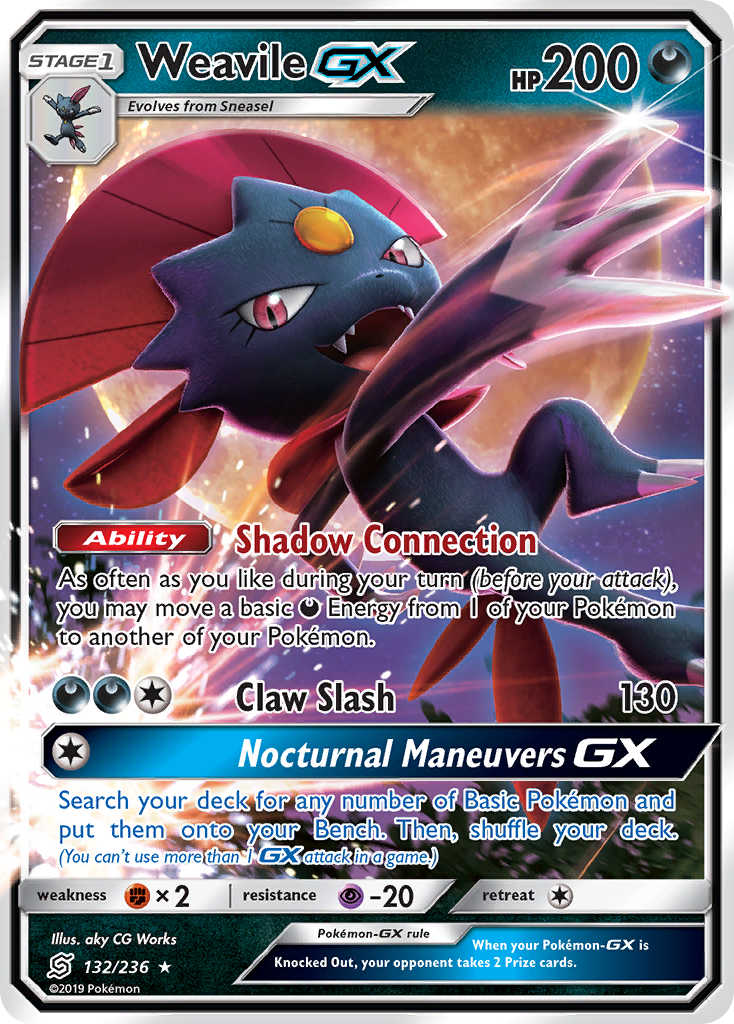 Weavile-GX - Unified Minds - #132 - Pokemon TCG card