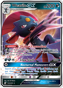 Weavile-GX - Unified Minds - #132 - Pokemon TCG card