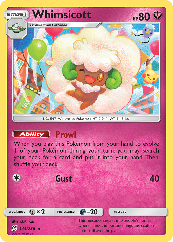 Whimsicott - Unified Minds - #144 - Pokemon TCG card
