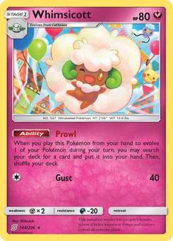 Whimsicott #144 Whimsicott - Unified Minds - #144 - Pokemon TCG card