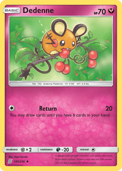 Dedenne #145 Dedenne - Unified Minds - #145 - Pokemon TCG card