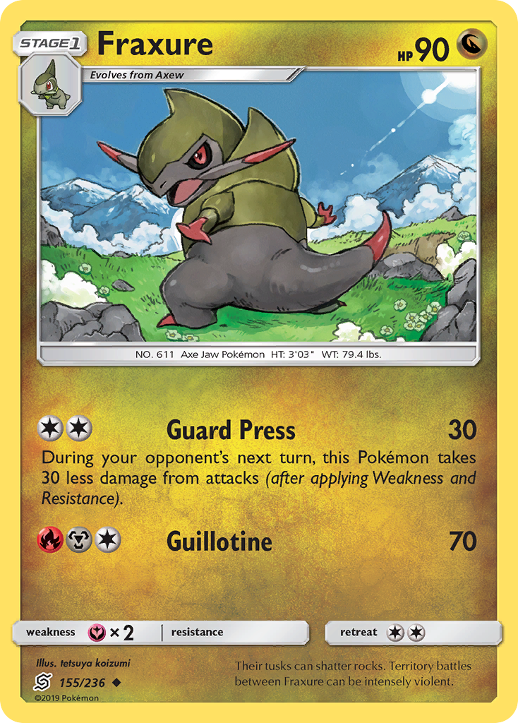 Fraxure - Unified Minds - #155 - Pokemon TCG card