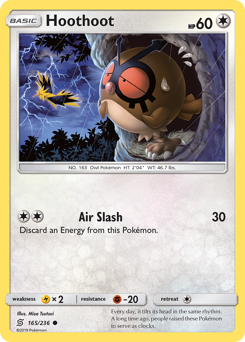 Hoothoot - Unified Minds - #165 - Pokemon TCG card