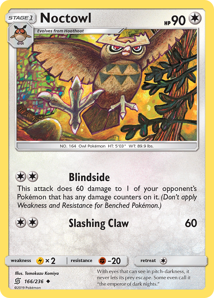 Noctowl - Unified Minds - #166 - Pokemon TCG card