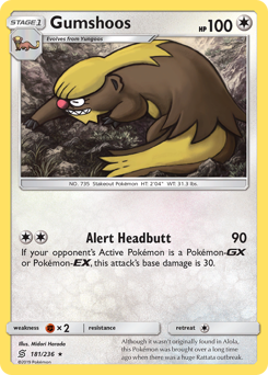 Gumshoos #181 Gumshoos - Unified Minds - #181 - Pokemon TCG card