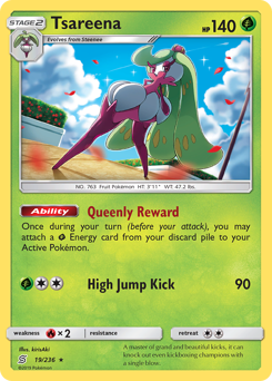 Tsareena #19 Tsareena - Unified Minds - #19 - Pokemon TCG card