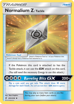 Normalium Z: Tackle - Unified Minds - #203 - Pokemon TCG card