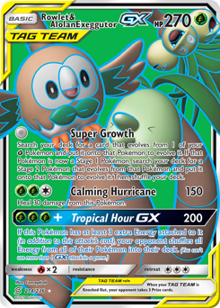 Rowlet & Alolan Exeggutor-GX - Unified Minds - #214 - Pokemon TCG card