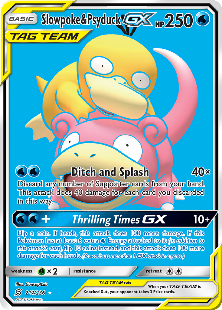 Slowpoke & Psyduck-GX - Unified Minds - #217 - Pokemon TCG card